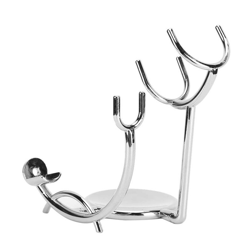 Manual Razor Shaving Brush Soap Bowl Stand Electroplating Metal Shaving Knife Stand - Image 5