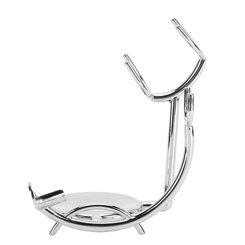 Manual Razor Shaving Brush Soap Bowl Stand Electroplating Metal Shaving Knife Stand - Image 4