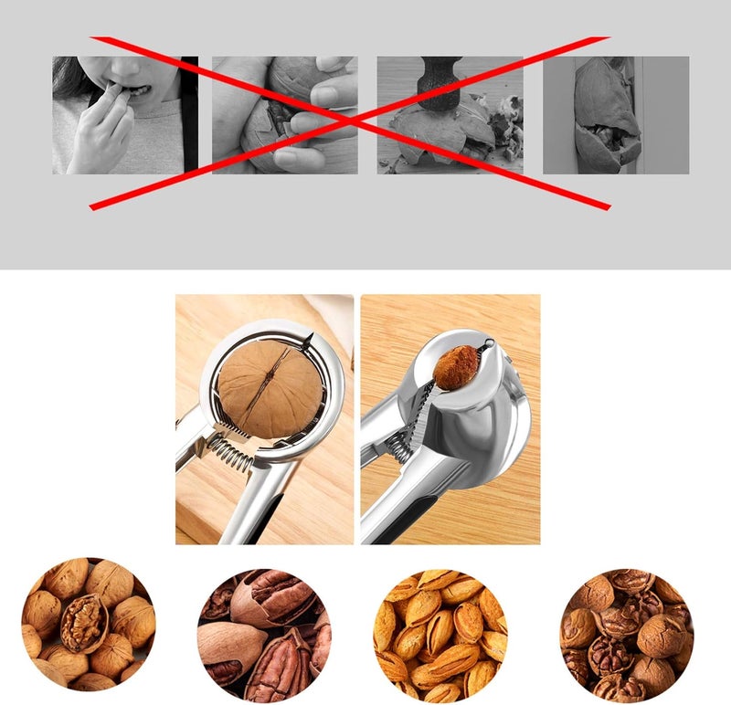 EZiKitchen Store مكسرات للجميع مكسر الجوز لمكسرات البيكان والبندق والجوز أداة مطبخ ثقيلة الوزن بمقبض غير قابل للانزلاق - Image 4