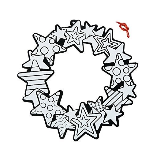 Fun Express DIY Fuzzy Patriotic Wreath for Fourth of July Makes 12 USA Crafts for Kids and Fun Home Activities - Image 1