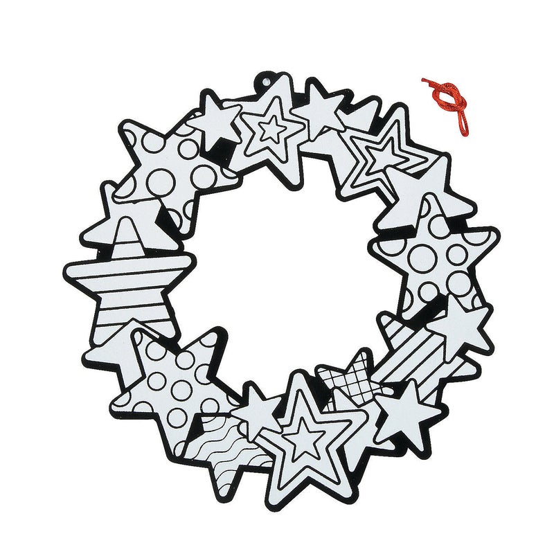 Fun Express DIY Fuzzy Patriotic Wreath for Fourth of July Makes 12 USA Crafts for Kids and Fun Home Activities - Image 2
