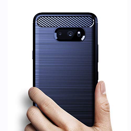 Osophter غطاء Osophter لهاتف LG G8X Thinq و LG V50S Thinq، غطاء هاتف مرن من TPU مطاطي مع امتصاص للصدمات لحماية كاملة لجسم الهاتف باللون الأزرق - Image 3