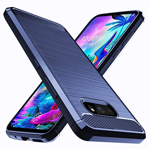 Osophter غطاء Osophter لهاتف LG G8X Thinq و LG V50S Thinq، غطاء هاتف مرن من TPU مطاطي مع امتصاص للصدمات لحماية كاملة لجسم الهاتف باللون الأزرق - Image 1