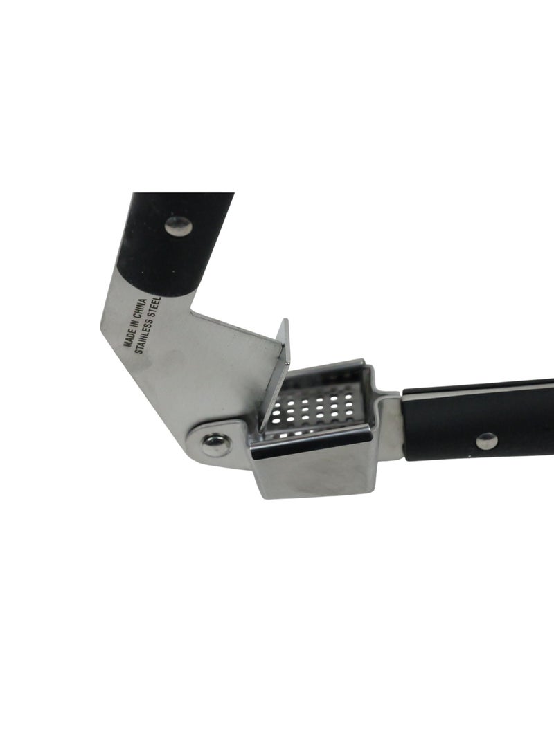 Stainless Steel Garlic Press with Black Handle, Heavy Duty Kitchen Mincer Tool  - Image 2