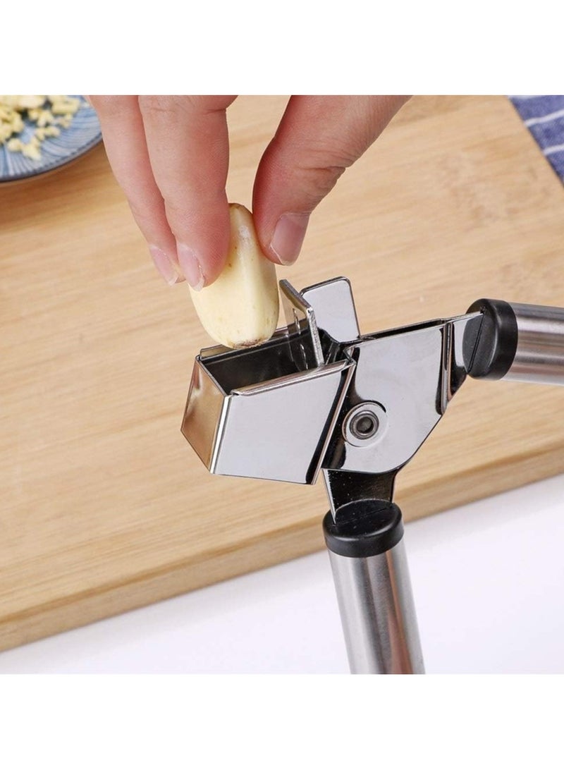Stainless Steel Garlic Press with Black Handle, Heavy Duty Kitchen Mincer Tool  - Image 3