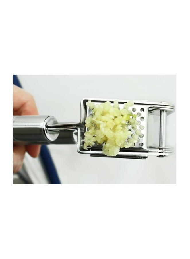 Stainless Steel Garlic Press with Black Handle, Heavy Duty Kitchen Mincer Tool  - Image 4