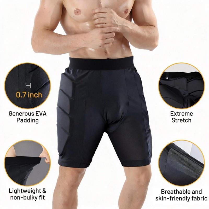 Tanden Padded Shorts Hip Impact Shorts Tailbone Protector Pad for Snowboarding Pads, Snowboard Butt Pad for Skating Ski Skateboarding Ice Figure Skating Crash Pads M - Image 3