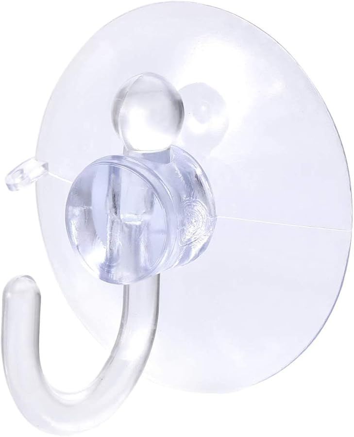 Clear PVC Suction Cup Hooks 45 mm Diameter for Home Kitchen Bathroom Pack of 12 - Image 1