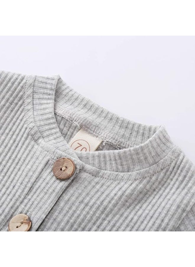 DOOKOO Winter Newborn Baby Boy Girl Clothes Set Ribbed - Image 3