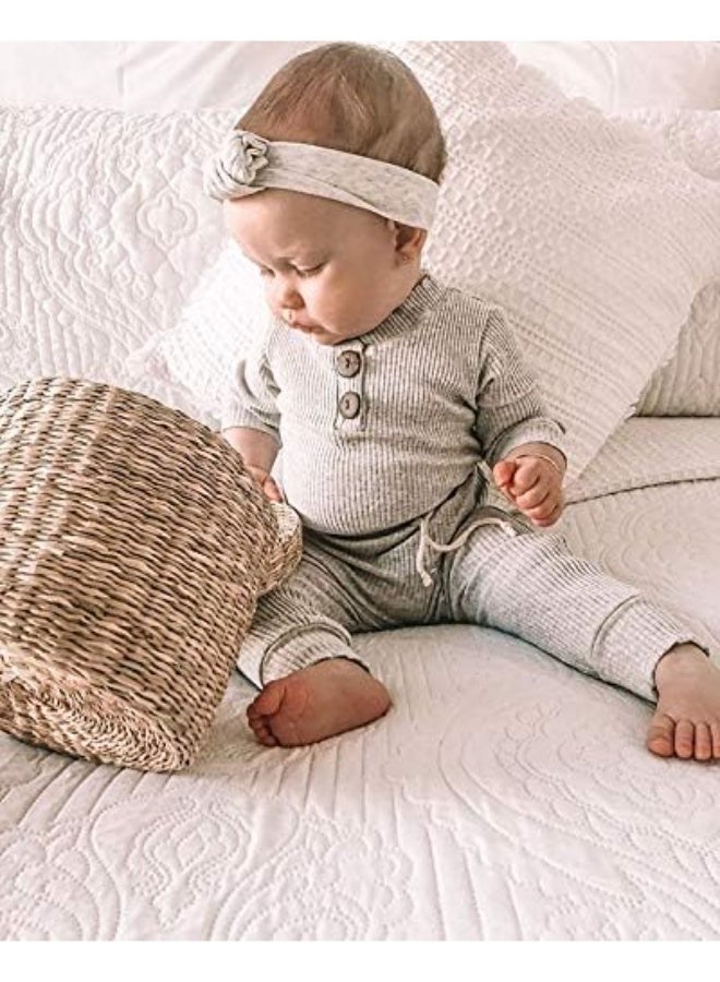 DOOKOO Winter Newborn Baby Boy Girl Clothes Set Ribbed - Image 5
