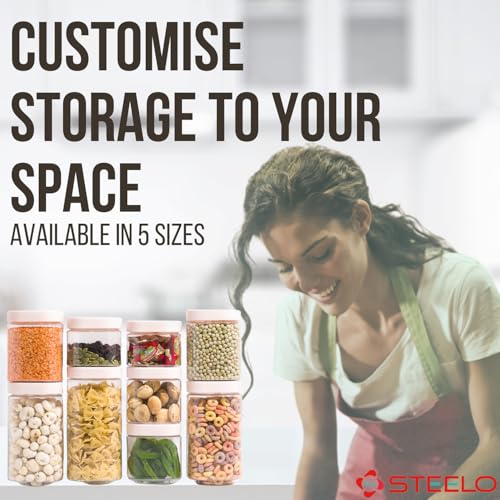 SCL Steelo Steelo Stack & Lock Plastic Kitchen Storage Square Container Set - Air Tight, Fridge safe, US FDA Approved, PET Food Grade Heavy Duty Material, BPA Free (Clear, 450 ml, Pack of 6) - Image 5