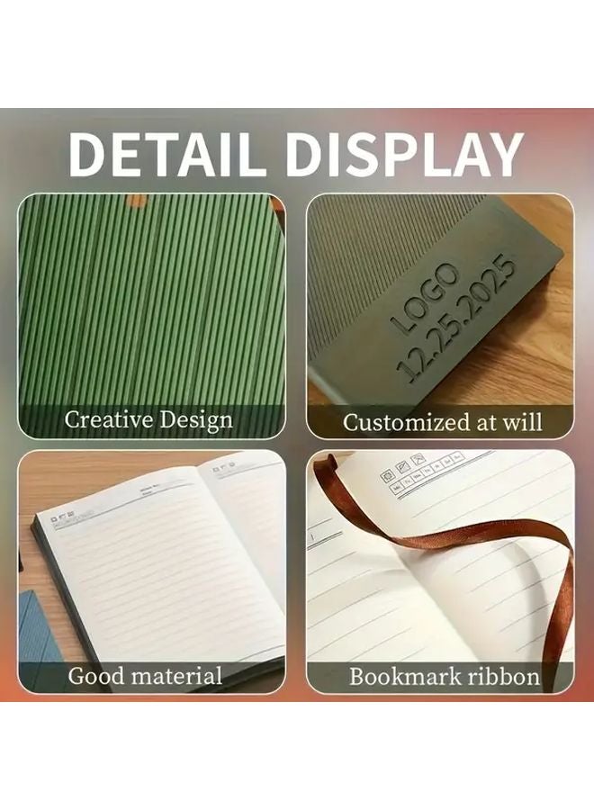 Personalized A5 Notebook Grey Soft PU Leather Journal Custom Name Phone Diary Gift - Image 5