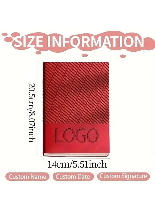 Personalized A5 Notebook Grey Soft PU Leather Journal Custom Name Phone Diary Gift - Image 3