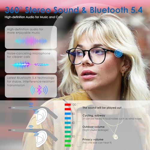 GetD AI Glasses for Men & Women, Smart Glasses Powered by ChatGPT, AI Real-time Translation with 147 Languages, Open Ear Bluetooth Glasses with Photochromic Lens for Daily Use, Travel - Image 3