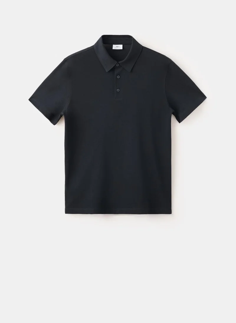 Mango Man 56-NAVY Slim-Fit Cotton-Piqué Polo Shirt for Men | Best Price UAE