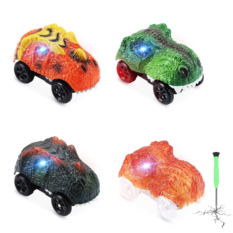 Save Unicorn Tracks Cars only Replacement Race Cars for Tracks Glow in The Dark Racing Car Track Accessories with 3 Flashing LED Lights Compatible with Most Tracks for Girls Kids and Boys4pack - Image 3