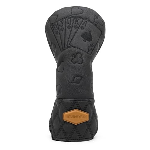 BAIRBRE Golf Club Covers Poker Golf Head Covers Driver Covers Fariway Wood Headcover Hybrid Covers Leather Golf Headcover with Number Tag for All Brand for Driver - Image 1