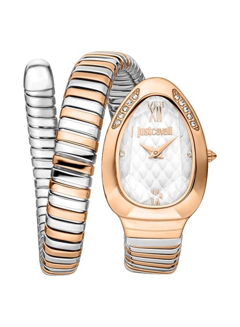 Just Cavalli Women’s Analog Quartz Silver & Rose Gold Stainless Steel Watch - Image 1
