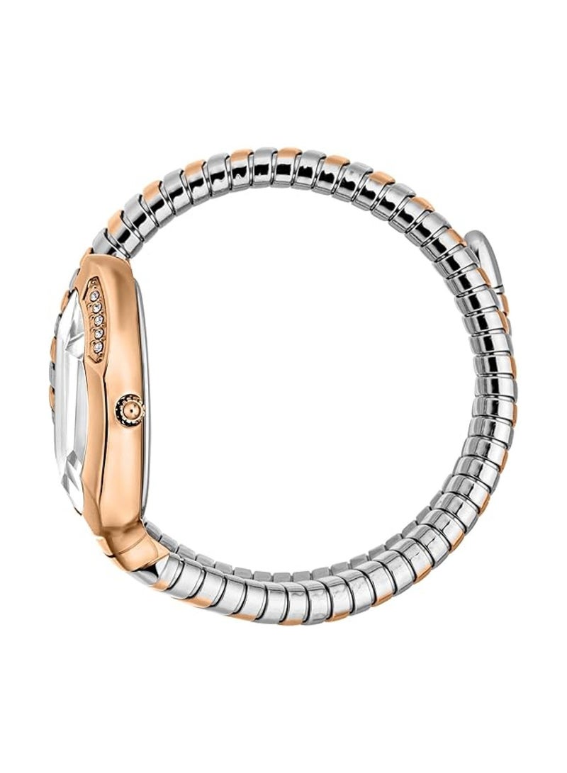 Just Cavalli Women’s Analog Quartz Silver & Rose Gold Stainless Steel Watch - Image 2