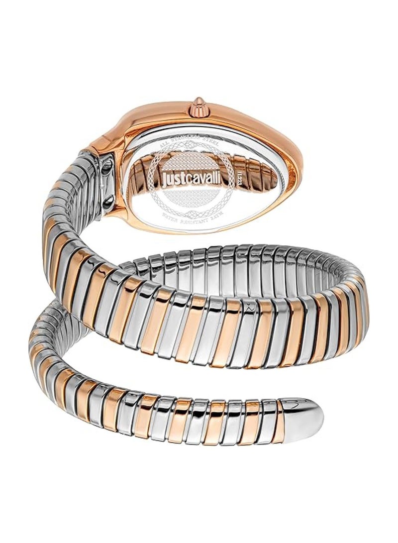 Just Cavalli Women’s Analog Quartz Silver & Rose Gold Stainless Steel Watch - Image 3