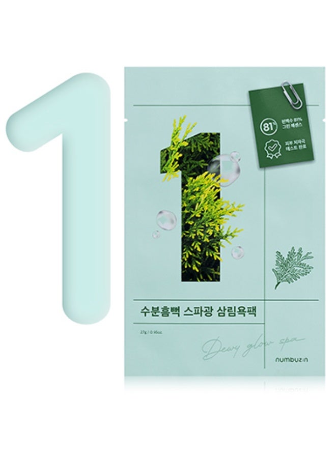 numbuzin No 1 Dewy Glow Spa Sheet Mask Relaxing At Home Spa Puffy Face Forestry Face Mask Pack Korean Skin Care For Face