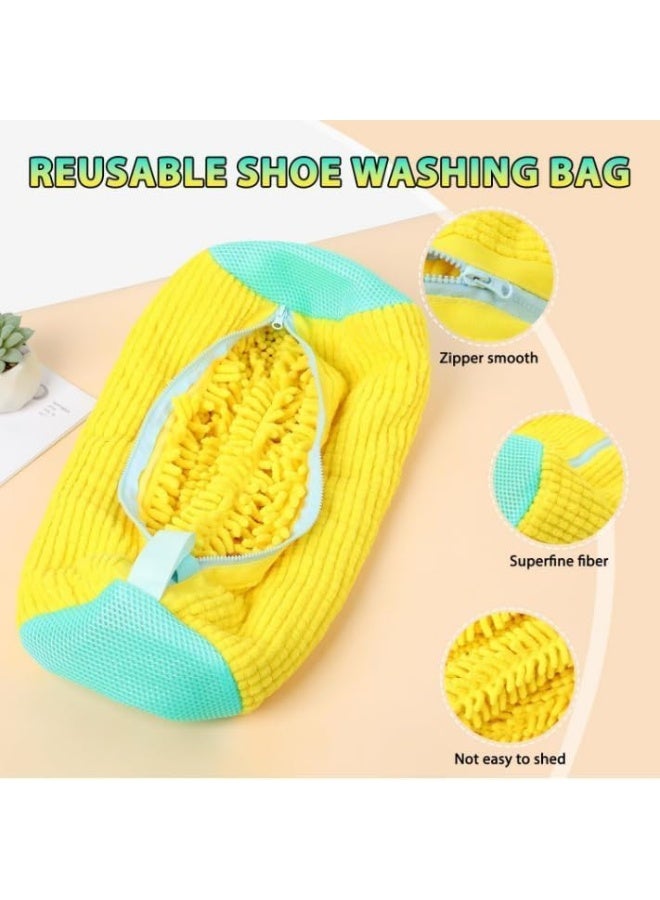 حقيبة غسيل XXL - أكياس غسيل أحذية قابلة لإعادة الاستخدام، تنظيف عميق 360 درجة للأحذية الرياضية وأحذية التنس والنعال. حماية للأحذية الرياضية في الغسالة والمجفف - Image 3