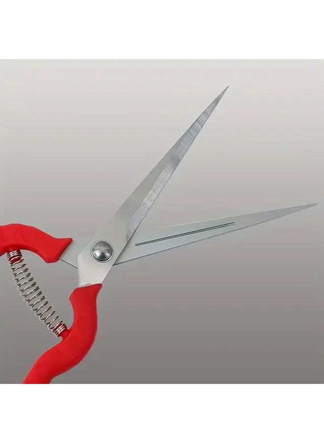 1pc Bypass Pruning Shears Stainless Steel Blade Ergonomic Red Handle Garden Scissors - Image 2