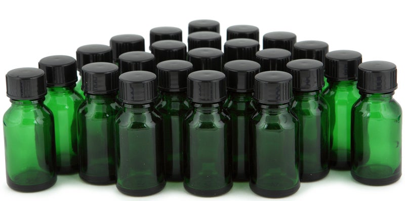 Vivaplex, 24, Green, 15 Ml Glass Bottles, With Lids - Image 1