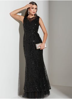 Namshi x Renee Farah Shimmer Plunge Neck Dress  - Image 5