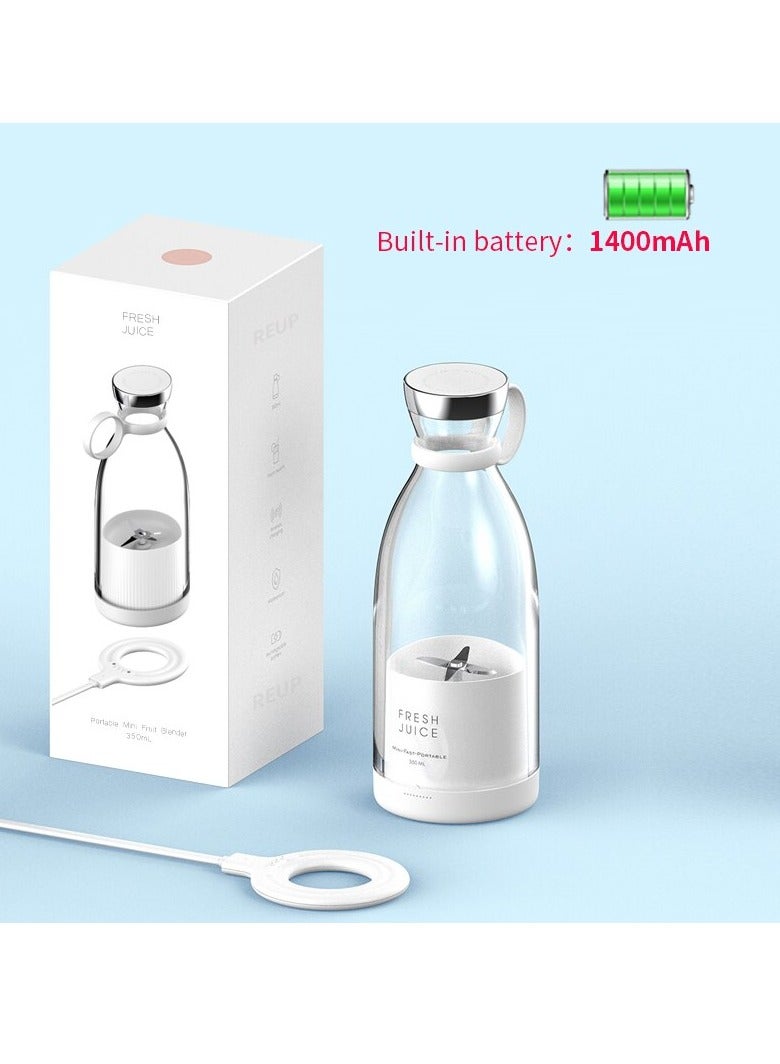 AROAQ خلاط صغير محمول، خلاط يعمل بالبطارية بمنفذ USB، خلاط شخصي للسفر بسعة 350 مل، خلاط كهربائي محمول للسفر للمطبخ، (أبيض) - Image 1