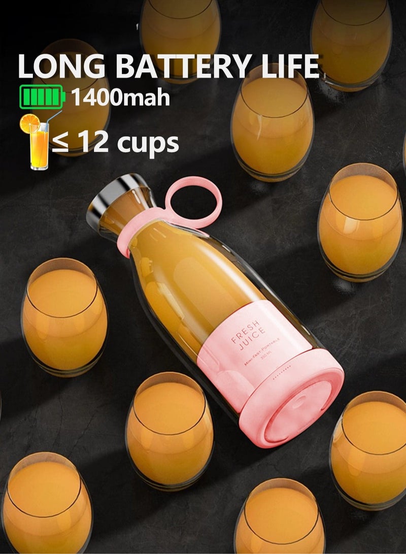 AROAQ خلاط صغير محمول، خلاط يعمل بالبطارية بمنفذ USB، خلاط شخصي للسفر بسعة 350 مل، خلاط كهربائي محمول للسفر للمطبخ، (أبيض) - Image 2