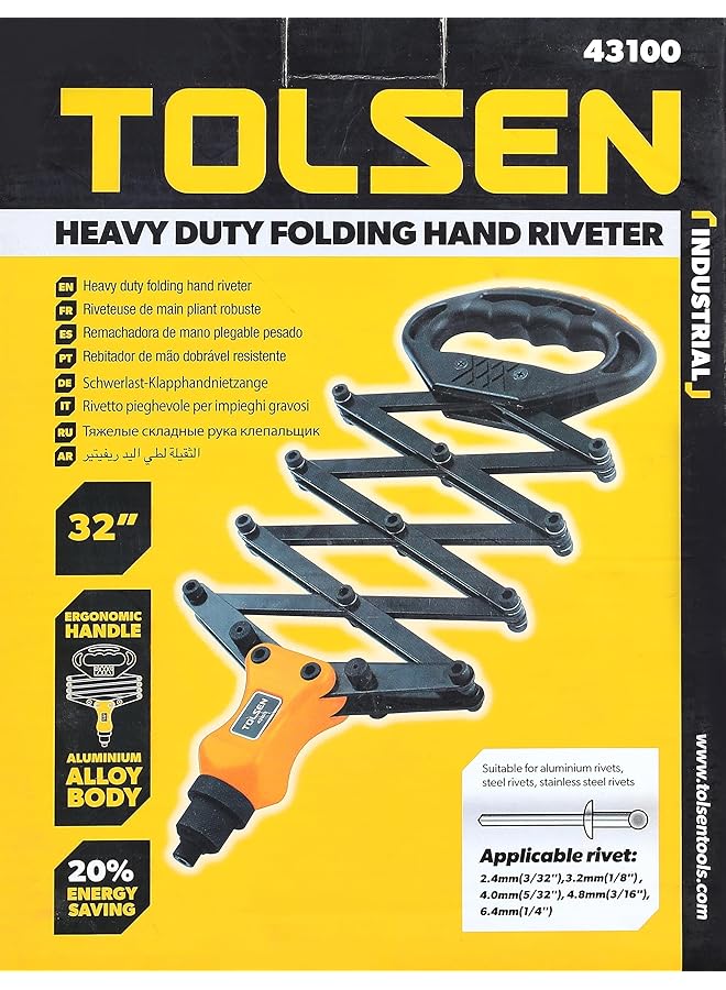 TOLSEN Heavy Duty Folding Hand Riveter 10-32" - Image 3