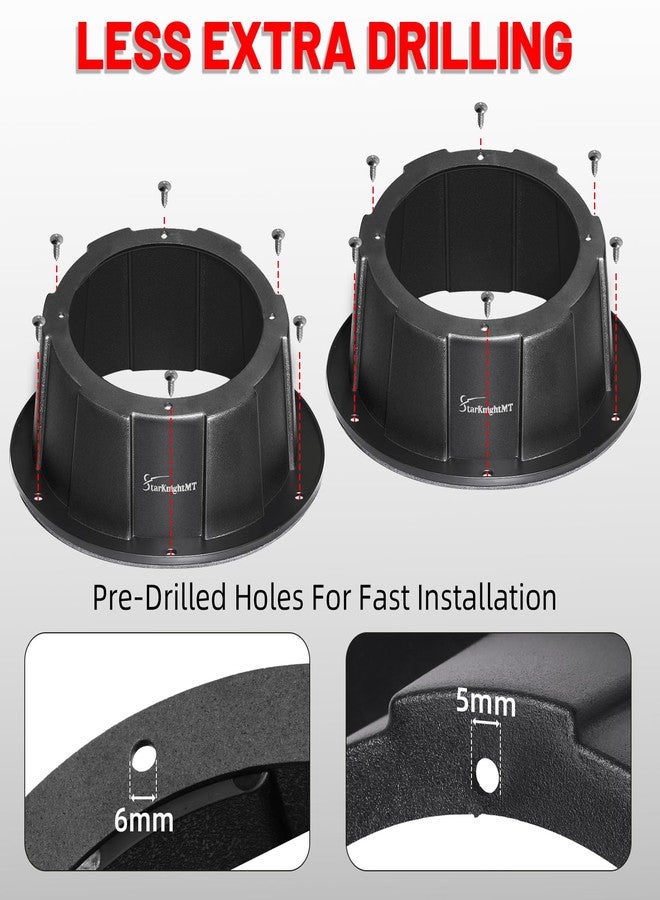 StarknightMT 2PCS 6.5 Inch Speaker Pods - Universal Angled Surface Mount Speaker Box Enclosure Compatible with 6.5" Speaker For RVs Trunks Trailers Boats Cars UTVs Golf Carts Jeep Door Panels Hole-Cut - Image 4