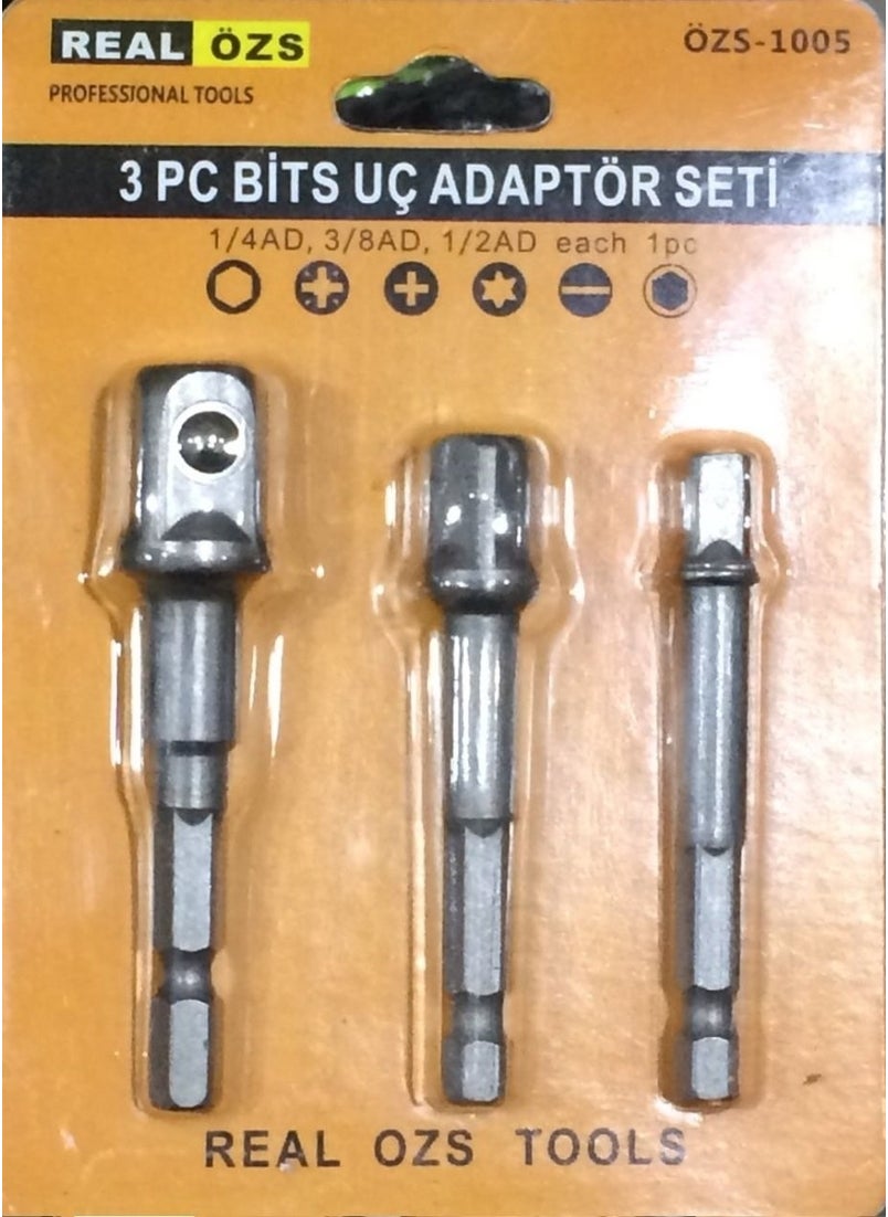 Real Özs 3 Piece Bist Tip Adapter Set 1/4 3/8 1/2  - Image 1
