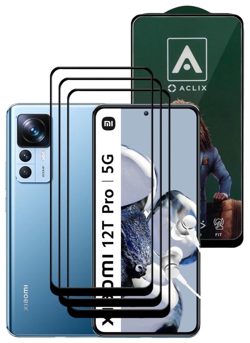 ACLIX 3 Pieces Antistatic ESD Dustproof Premium Quality High Definition Tempered Glass Screen Protector Designed For Xiaomi 12T Pro - Image 1