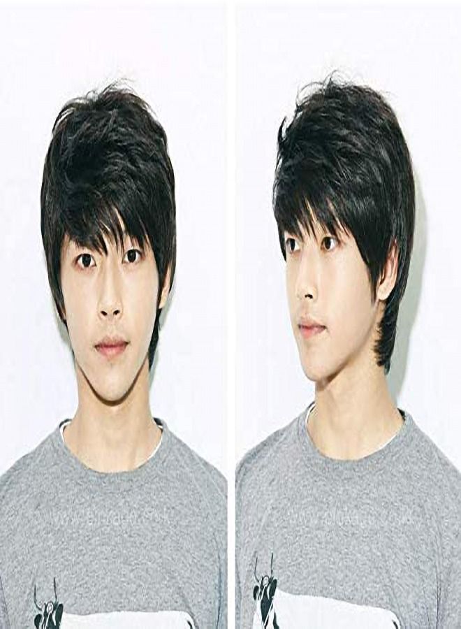 Estelle Korean Lover Style Fashion Cool Men Fluffy Short Curly Wig For Boy Black No 02  - Image 2