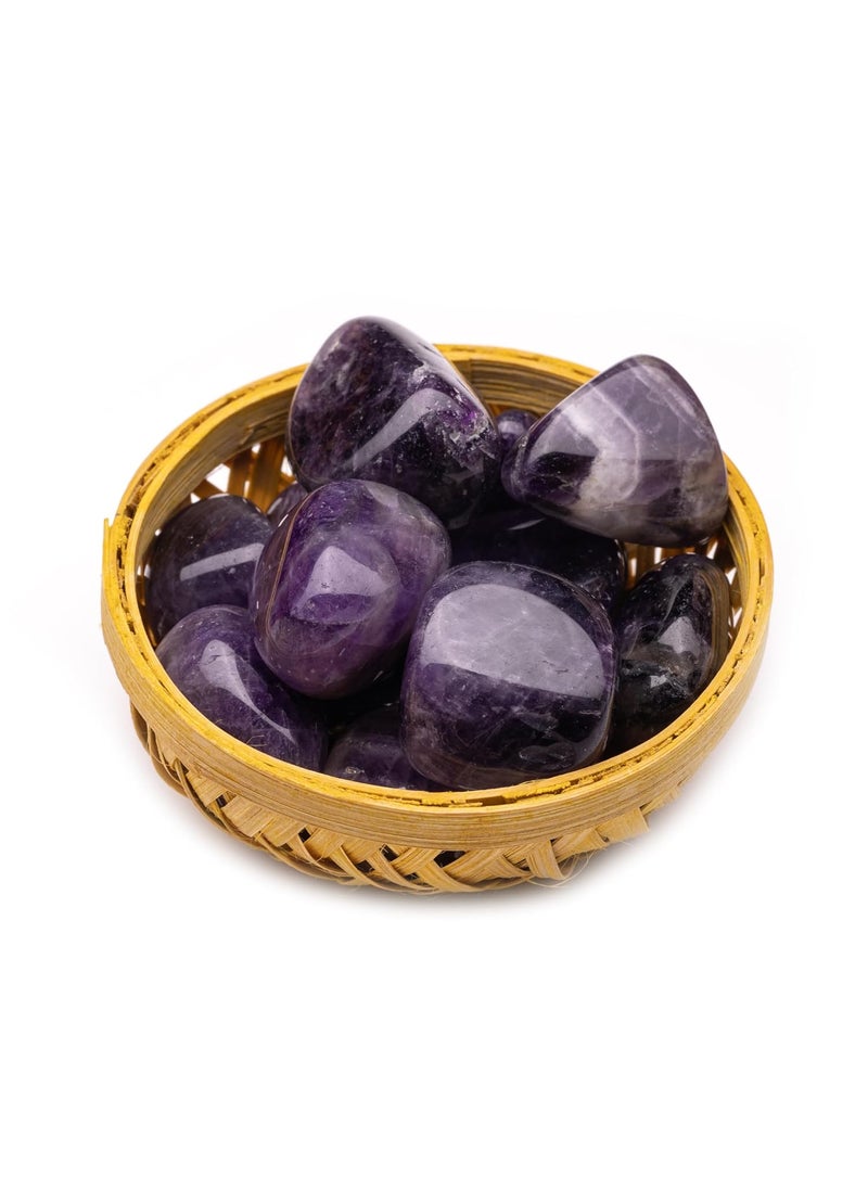 Plus Value Plus Value Amethyst Tumbled Stone Reiki Healing Crystals Home Office Decor Showpiece Kids Bedroom Meditation Room Decoration 200 Grams Purple  - Image 1