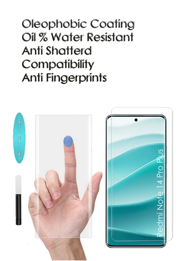 Generic - Redmi Note 14 Pro Plus - UV Liquid Glue Full Curved Coverage Tempered Glass Screen Protector - Image 1