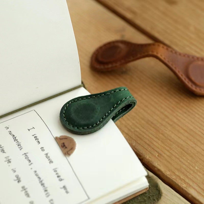 Retro Magnetic Bookmark Crazy Horse Magnetic Notebook Bookmark Holder Journal Book Holder - Image 4