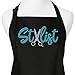 Plum Hill Plum Hill Hair Stylist Salon Apron with Teal Rhinestones Scissor Design, Black with 3 Pockets  - Image 2