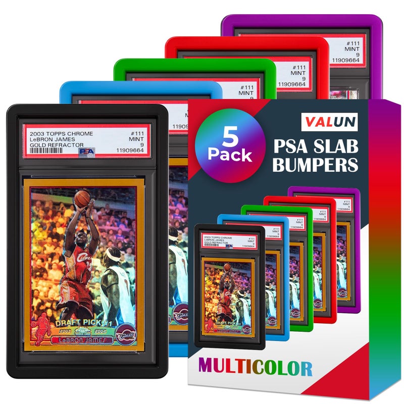 VALUN PSA Slab Bumper 5 PACK MULTICOLOR Hard TPU PSA Slab Protector Guard for Graded Cards PSA Slab Bumper Guard for PSA Slabs Card Slab Protector for PSA Card Protection - Image 2