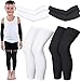 Charniol 4 Pairs Kids Arm Sleeves for Basketball Kids Long Compression Leg Sleeves and Arm Sleeves Youth Basketball Leg SleevesBlack and WhiteLarge - Image 1