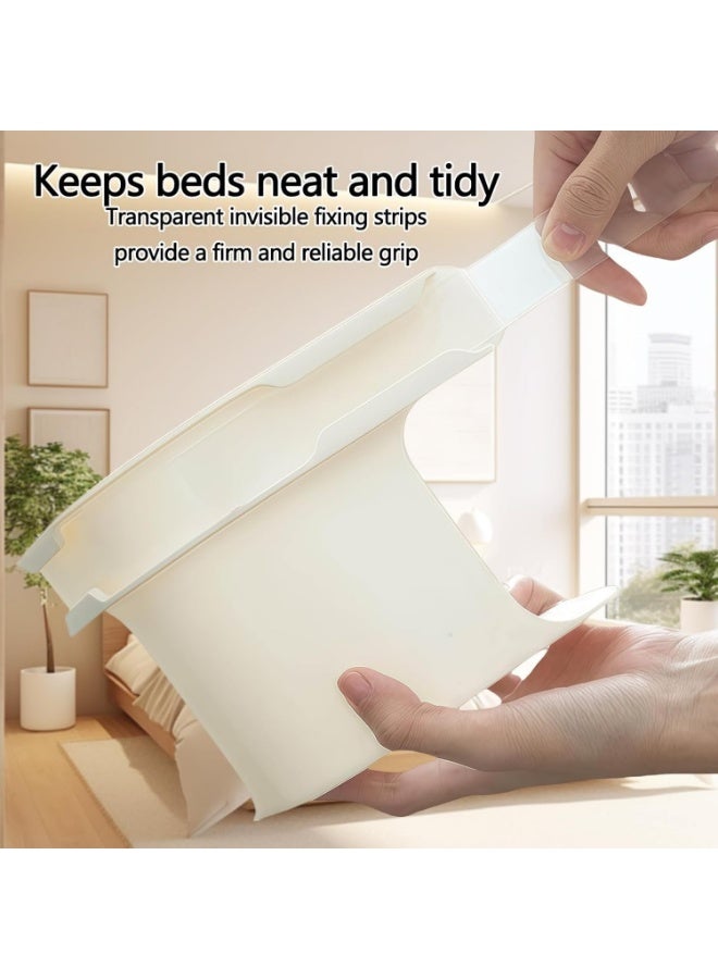 Fixed bed sheet straps/holders keep sheets secure and tight, open angle bed sheet rack with locking strip, heavy-duty bed sheet clips easy to install for all mattress sizes (4, white) - Image 4