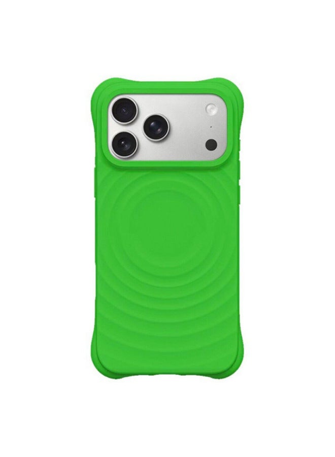 Suitable For Iphone17promax Mobile Phone Case, Apple 17 New Model Wave-shaped Liquid Silicone Magnetic Anti-fall Protective Cover