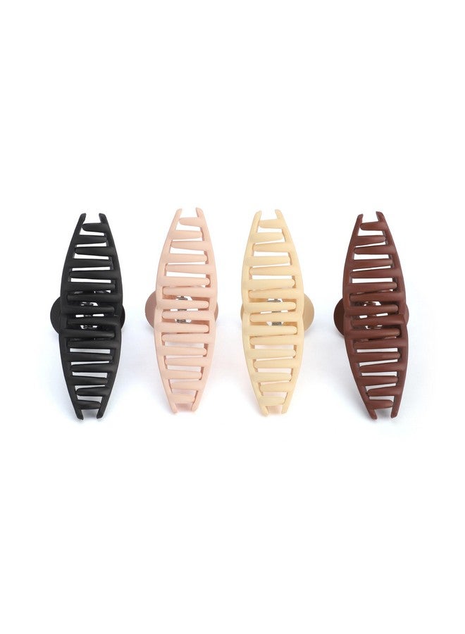 Minta 4pcs Medium Large Matte Square Claw Hair Clips for Women: Versatile Styling