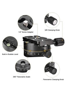 Y&D SYOSI 360 Panoramic Tripod Head Base Screw Knob Clamp, with 38mm Arca Swiss Style Quick Release Plate Bubble Level for Peak Design Travel Tripod, Gimbal, up to 22.05LBS  - Image 3