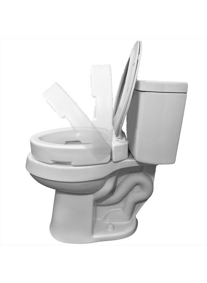 careX Elongated Hinged Raised Toilet Seat, Adds 3.5 Inches Of Height To Toilet, 300 Pound Weight Capacity, Toilet Seat Riser, Elevated Toilet Seat And Handicap Toilet Seat - Image 1