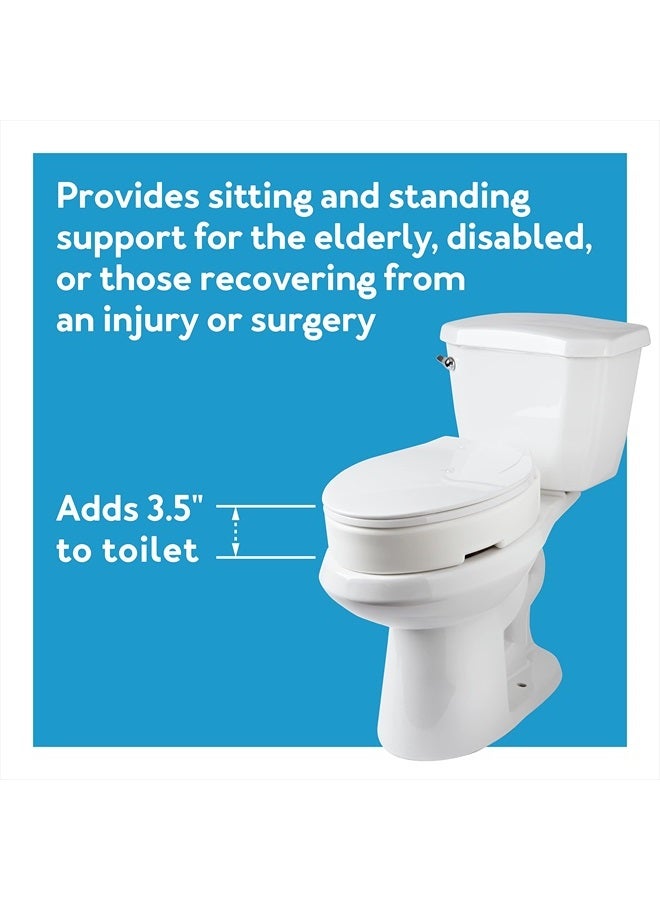 careX Elongated Hinged Raised Toilet Seat, Adds 3.5 Inches Of Height To Toilet, 300 Pound Weight Capacity, Toilet Seat Riser, Elevated Toilet Seat And Handicap Toilet Seat - Image 5