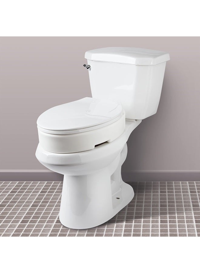 careX Elongated Hinged Raised Toilet Seat, Adds 3.5 Inches Of Height To Toilet, 300 Pound Weight Capacity, Toilet Seat Riser, Elevated Toilet Seat And Handicap Toilet Seat - Image 4