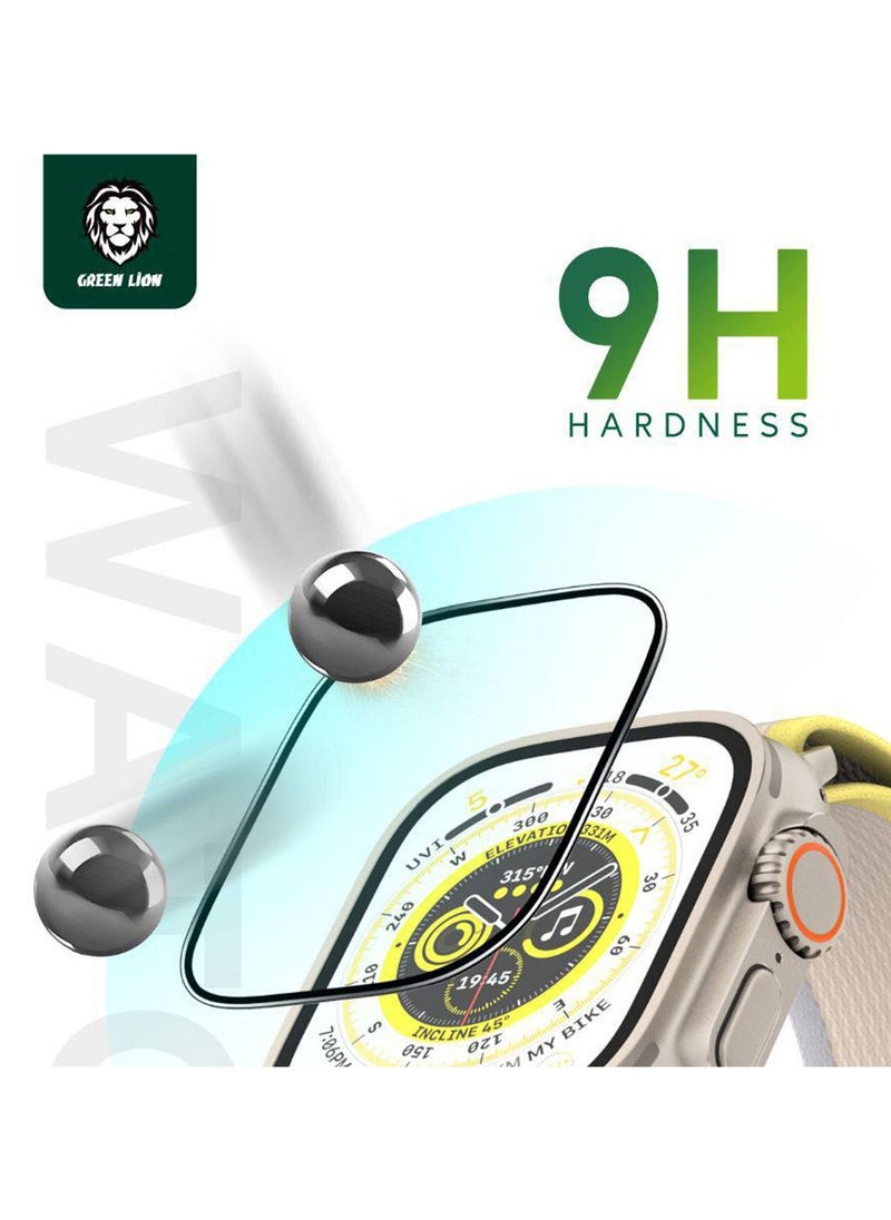 GREEN LION Ultra Pro HD Glass Full Protection for Apple Watch 49mm / Edge to Edge Protection / Shock Absorbing / Anti-Fingerprint / Anti-Scratch - Clear  - Image 3